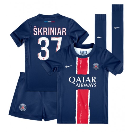 Paris Saint-Germain Milan Skriniar #37 Domaci Dres za djecu 2024-25 Kratak Rukav (+ Kratke hlače)